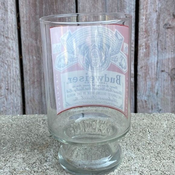 Vintage Budweiser Label Beer Glass Clear - Picture 4 of 7